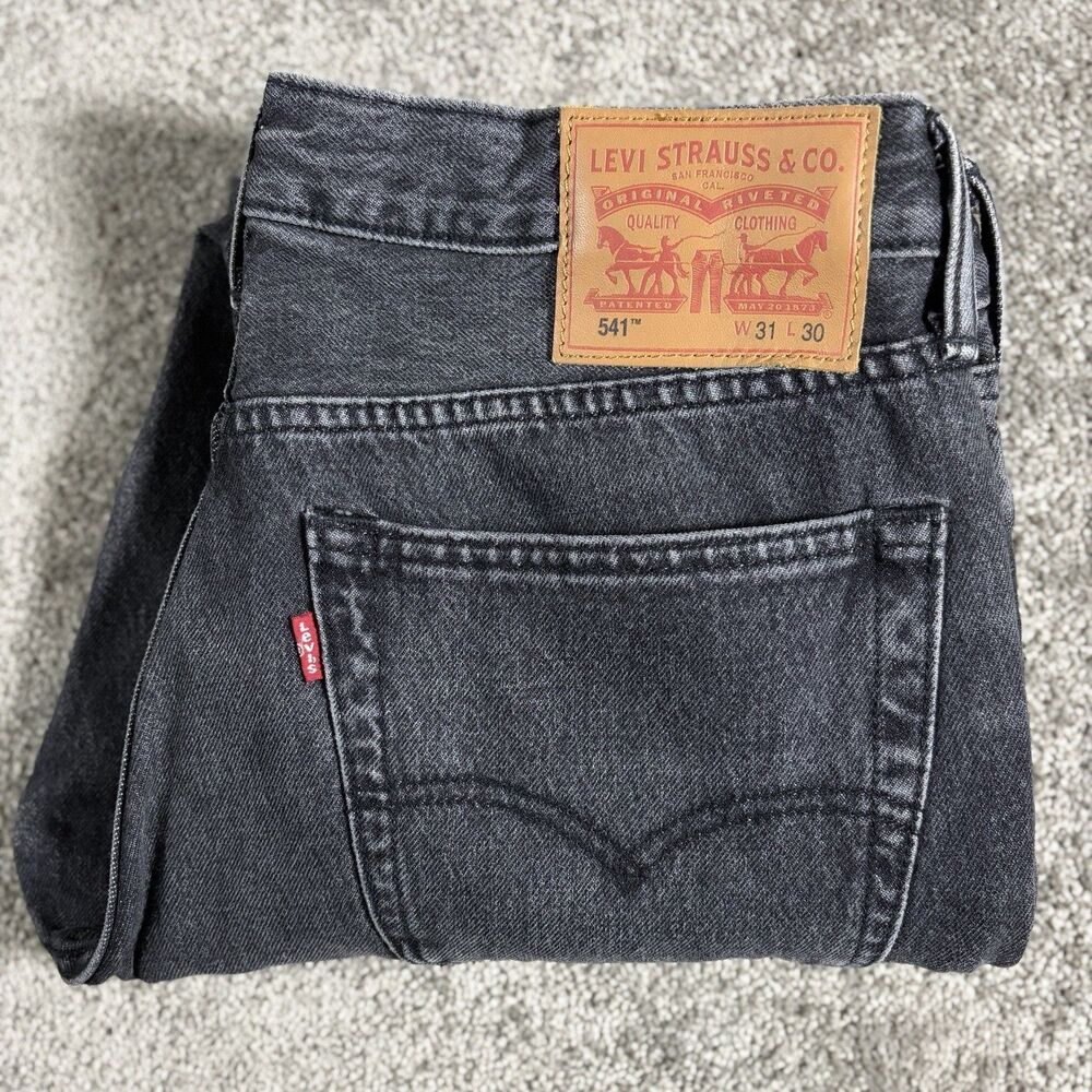 Levis 541 Jeans Mens 31x30  Black Stretch Denim Premium Tapered